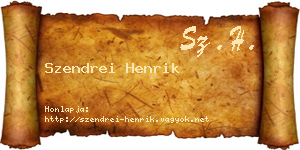 Szendrei Henrik névjegykártya
