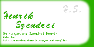 henrik szendrei business card